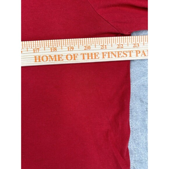 Nike Tee Shirt Large Men's Red Maroon Long Sleeve Swoosh Just Do It Casual - Picture 6 of 7